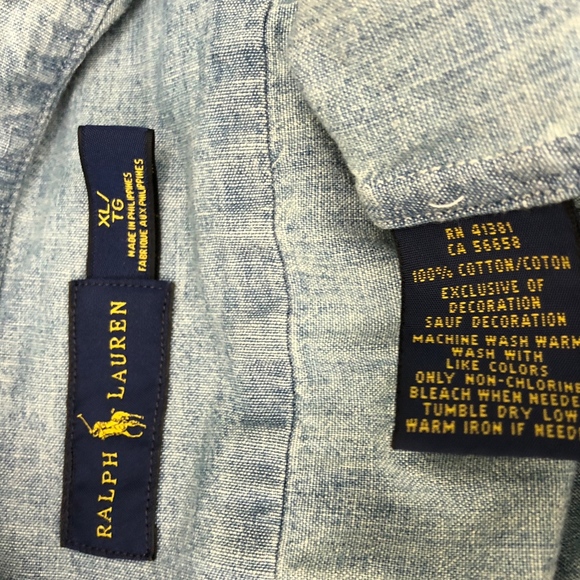 Ralph Lauren Denim Shirt Polo Horse Long Sleeve - Picture 7 of 7